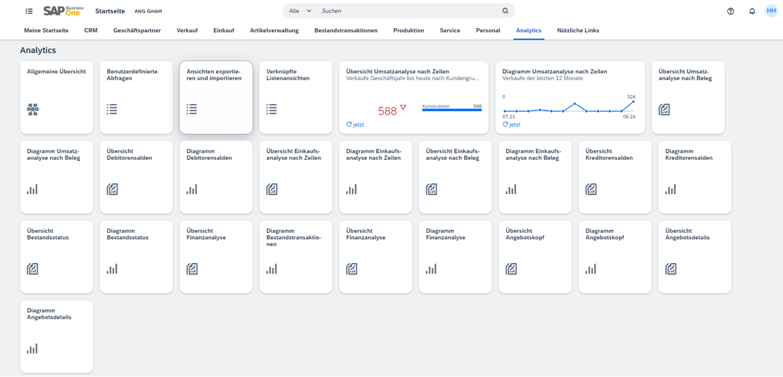 [DE] SAP Business One - Analytics - Widgets